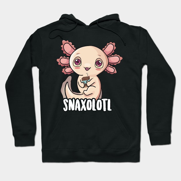 Snaxolotl Shirt Kids Kawaii Axolotl Drinking Chocolate Milk Hoodie by Boneworkshop